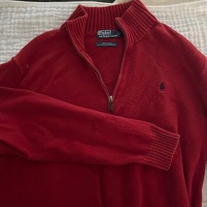 Red polo pullover sweater